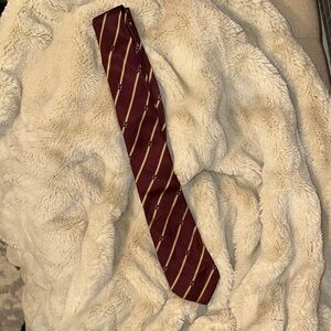Gucci Burgundy and Gold Diagonal Striped Tie